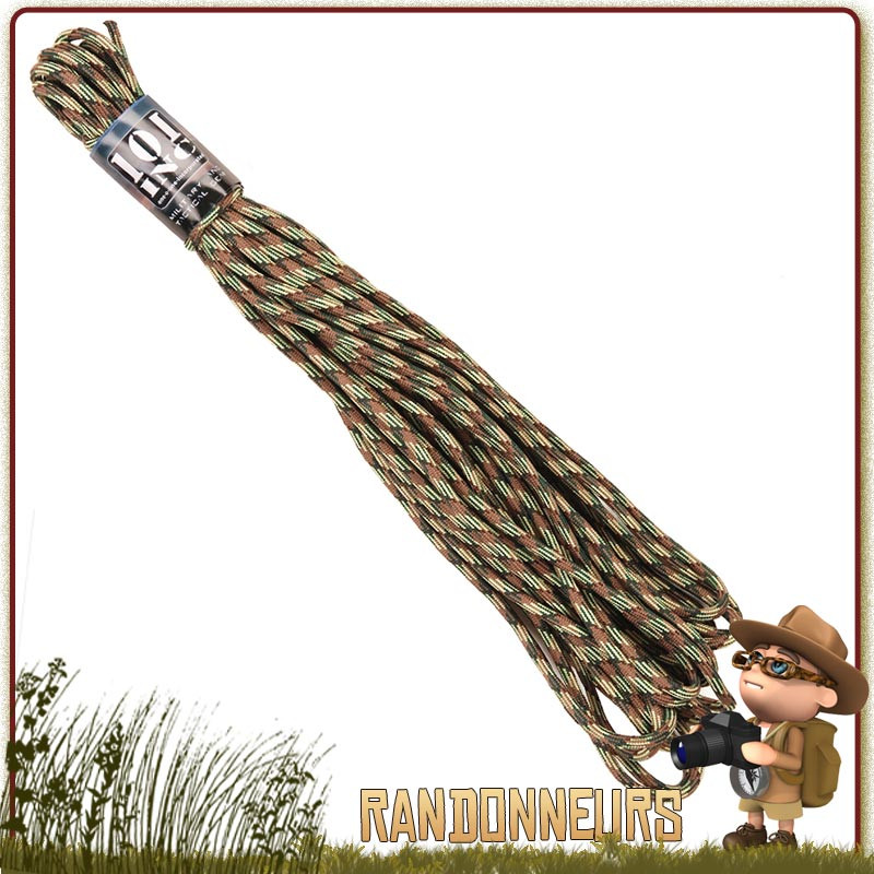 Corde Nylon bivouac bushcraft 7mm x15m Camo 101 Inc drisse camouflage