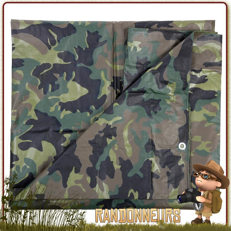 Bache Tarp bivouac militaire camouflage armee grande taille bushcraft