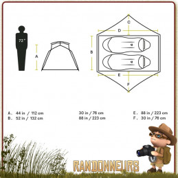 Tente AURORA 2P NEMO autoportante randonnee bivouac camping grand espace habitable