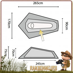 Tente BLACKTHORN 1 place Highlander ROUGE trelling et bikepacking profilée pour une meilleure tenue au vent